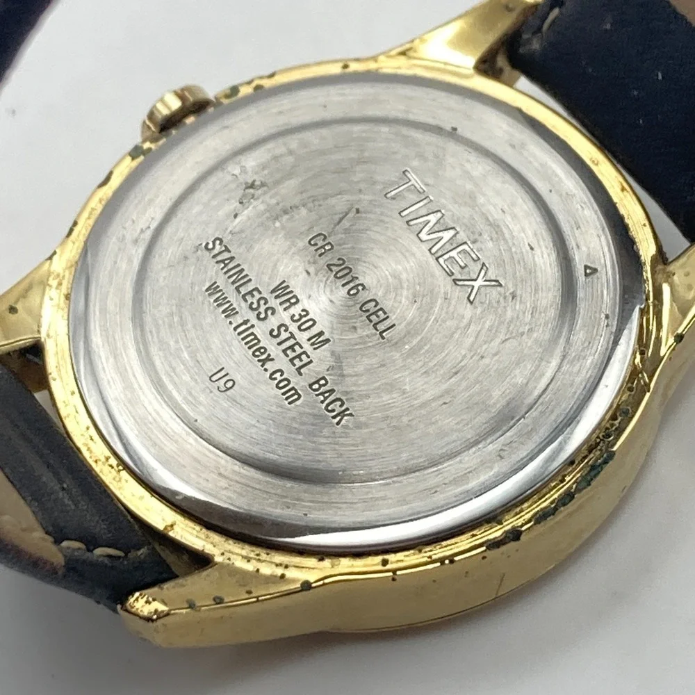 Timex Easy Reader Men's Watch 36mm CLOUDY Gold Tone Indiglo Day Date New Battery